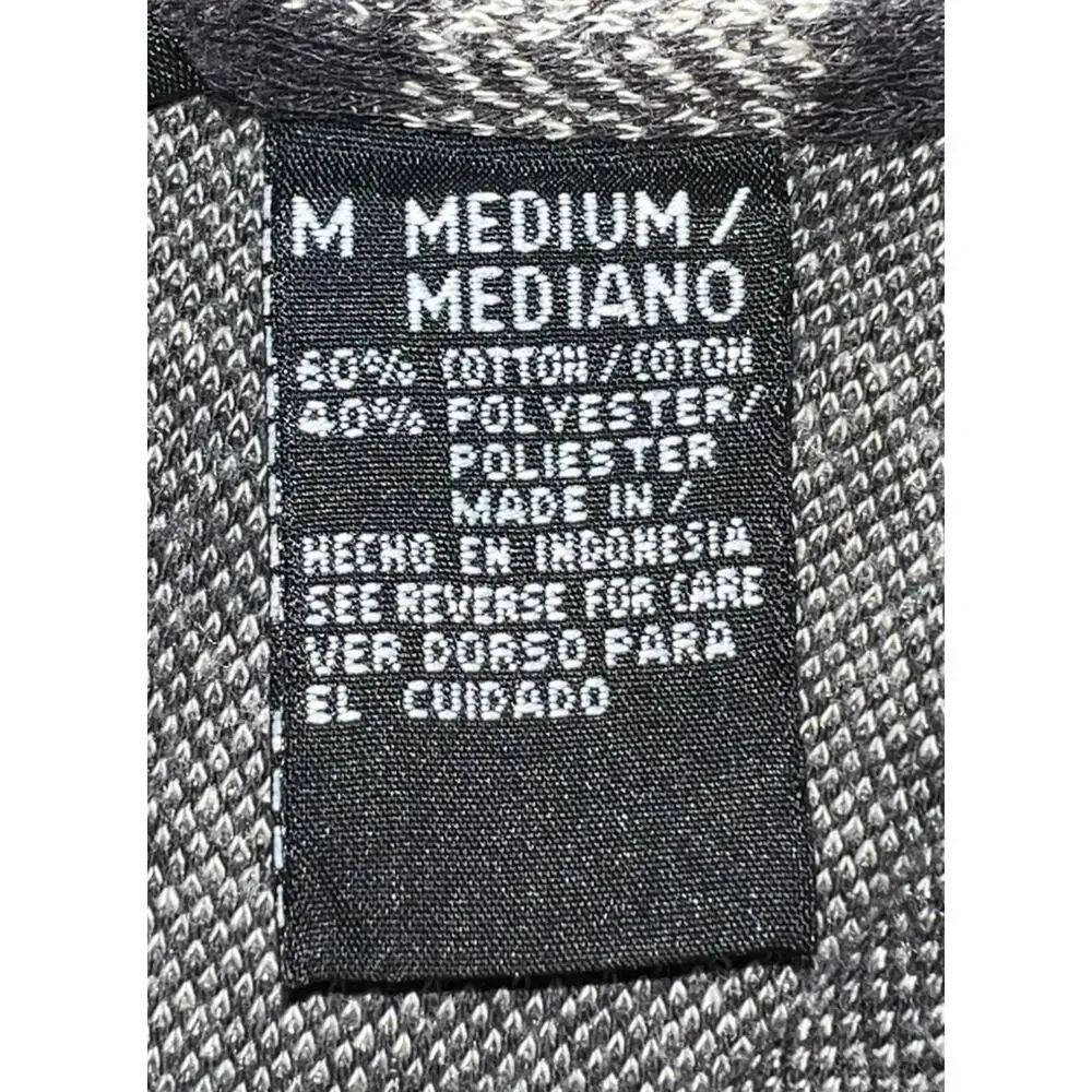 Knightsbridge Black Gray Plaid Knit Longsleeve Polo Shirt Mens M Contrast Trim - Picture 6 of 10